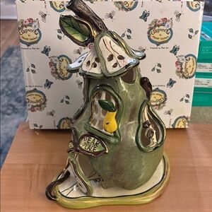 Blue Sky Pear-Shaped Ceramic candle holder